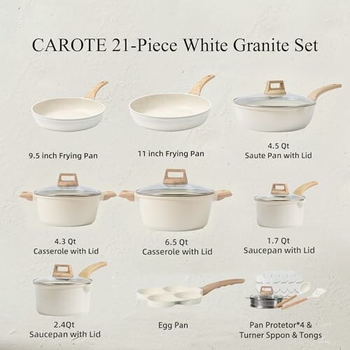 CAROTE 21-Piece Cookware Set